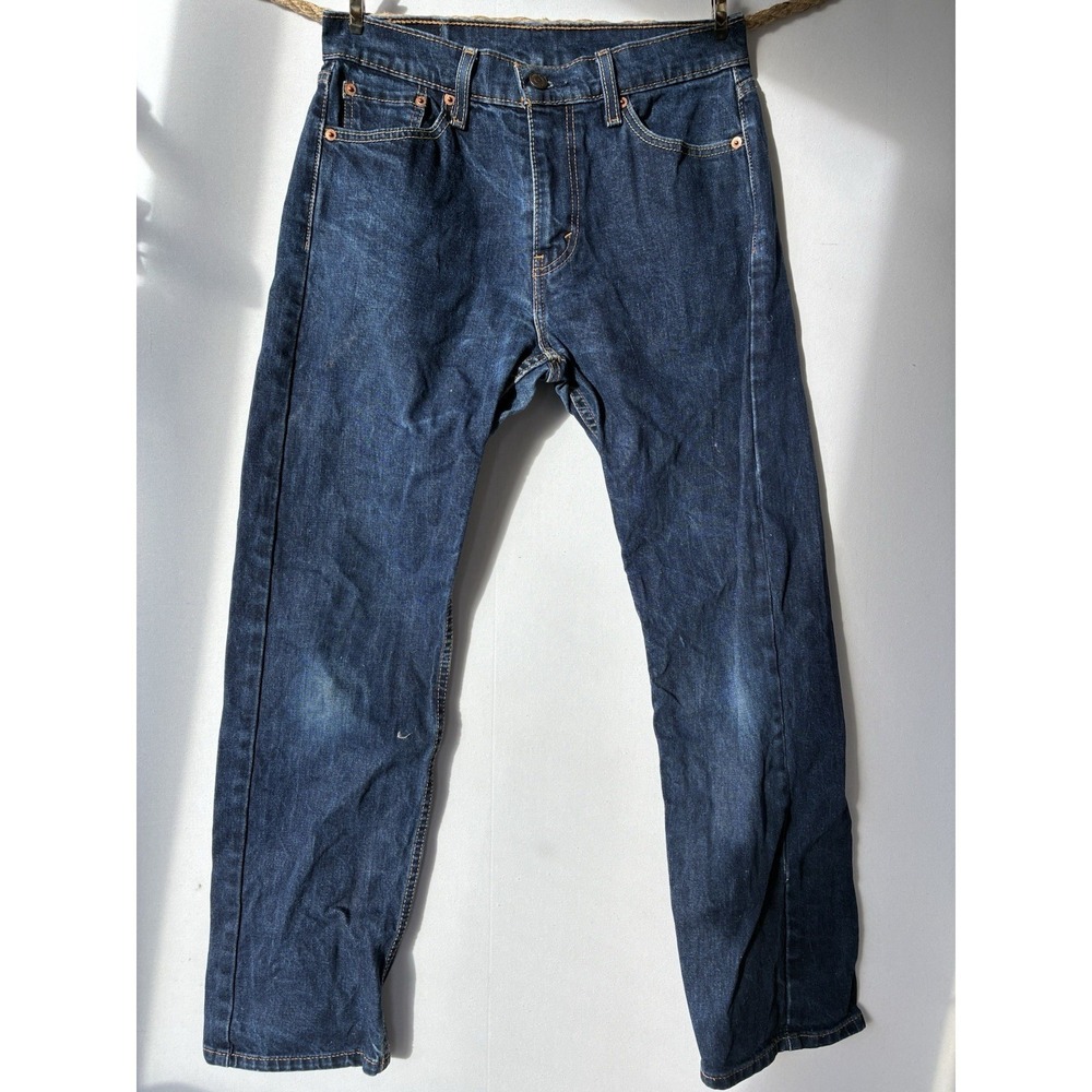 Levi Strauss & Co 505 Dark Denim Blue Jeans Mens 30x30 (Fits Like Skinny)